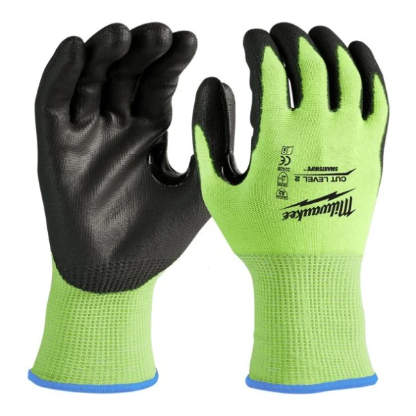 [DELISTAT] Manusi de lucru de inalta vizibilitate rezistente la taiere nivel 2/B Milwaukee, smartswipe - compatibile cu dispozitive touchscreen, 4932479921, Marimi S,M,L,XL,XXL, 1 pereche - L