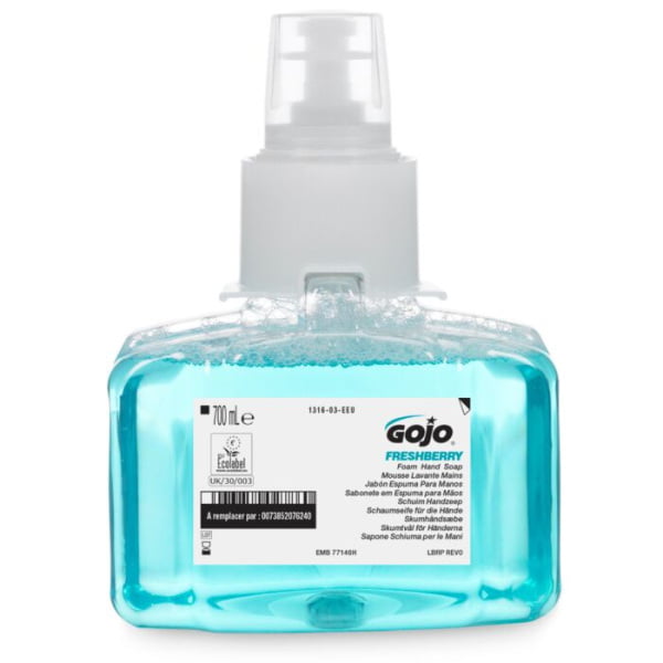 DELISTAT - Sapun spuma GOJO Freshberry LTX-7, 700mL, spuma delicata cu parfum proaspat, hidrateaza si catifeleaza pielea, testat dermatologic, certificat ecologic Ecolabel