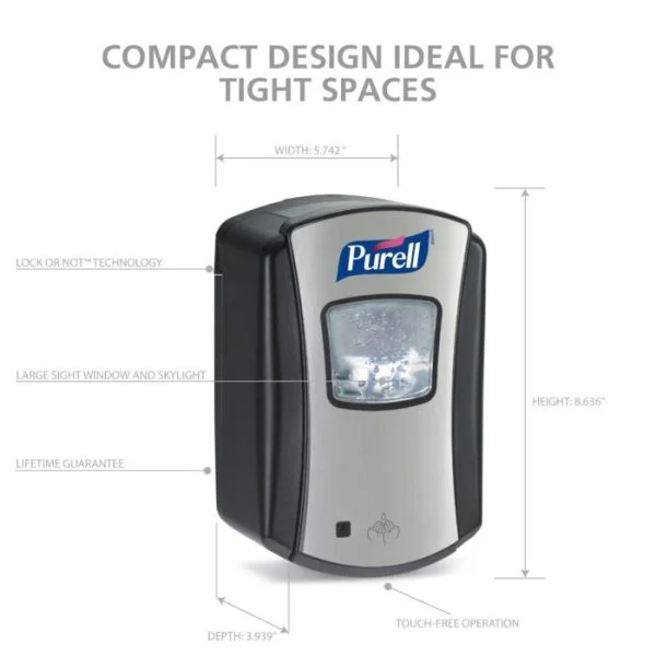 Dozator Fără Atingere PURELL LTX-7  700mL, crom/negru