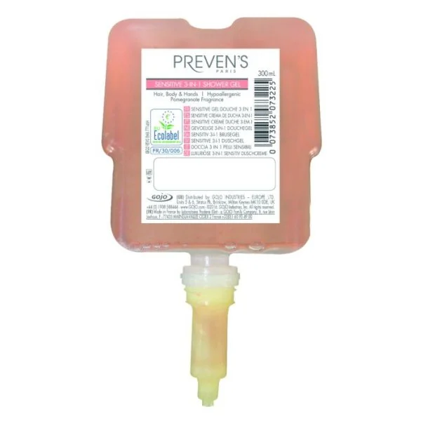 Gel de duș 3 în 1 PREVEN’S PARIS Sensitive, rezervă CURVE 300ml