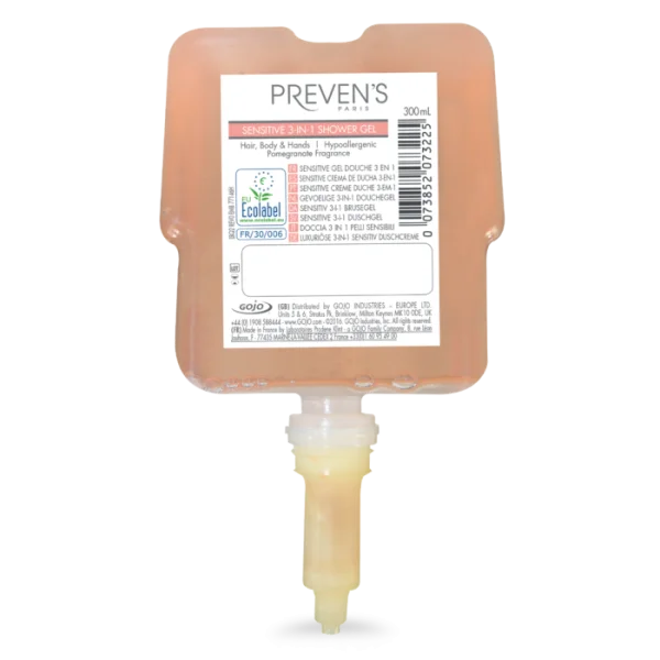 Gel de duș 3 în 1 PREVEN’S PARIS Sensitive, rezervă CURVE 300ml