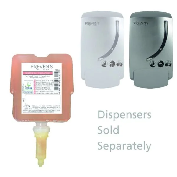 Gel de duș 3 în 1 PREVEN’S PARIS Sensitive, rezervă CURVE 300ml