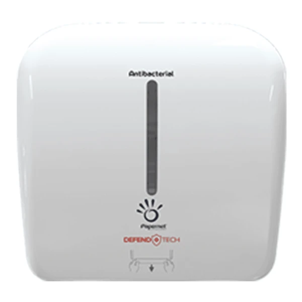 Dispenser Antibacterial DEFEND TECH, Papernet 419271, pentru prosoape de hartie autocut, alb, dimensiuni 33.3 x 22.6 x 32.1 cm