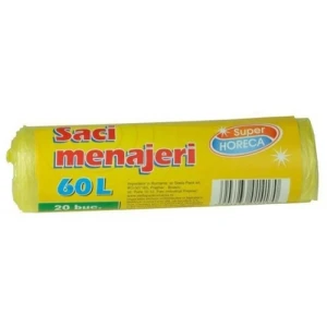 DELISTAT-SUPER HORECA SACI MENAJ 60L/20BUC HDPE GALBEN