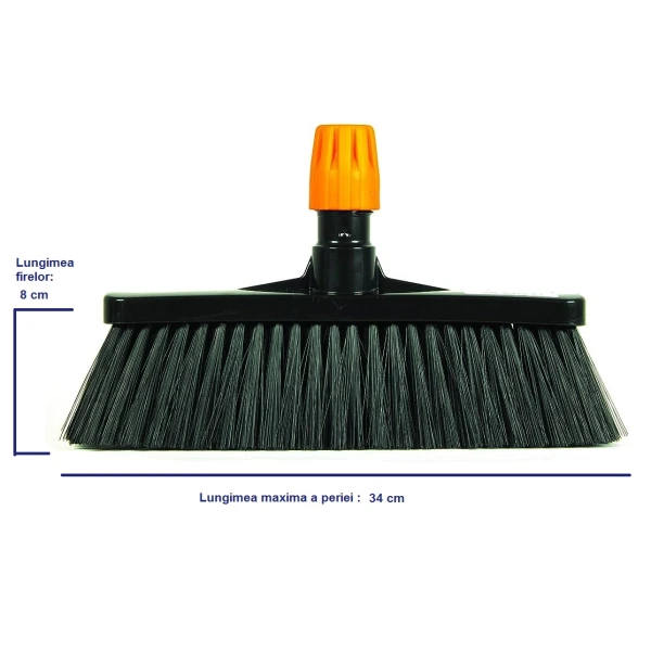 Matura dreapta 34 cm, Igeax Industrial 134, cu fire moi, scurte, 8 cm, culoare neagra, cu filet universal, fara maner