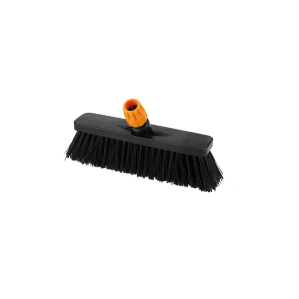 Matura pentru exterior 30 cm, Igeax Industrial 328, neagra, inclinata, prindere cu filet, peri duri, cu filet universal, fara maner