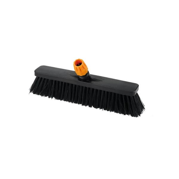 Matura pentru exterior 45 cm, Igeax Industrial 324, neagra, inclinata, prindere cu filet, peri duri, cu filet universal, fara maner