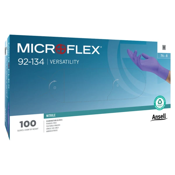 Manusi nitril albastre 0.07 grosime, Ansell MICROFLEX® 92-134, 100 buc/cutie