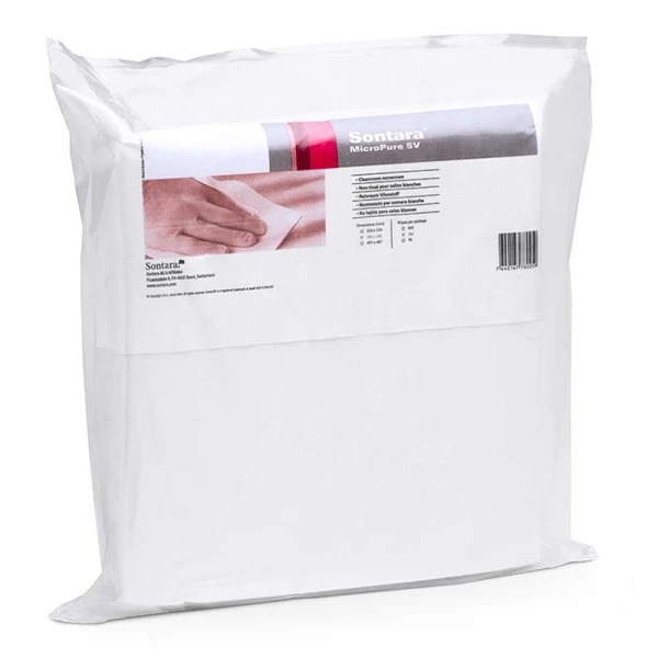 Lavete camera alba ( cleanroom), ISO 7-9, albe, material netesut, 22.4 x 22.4 cm, 500 lavete/pachet, 20 pachete/bax, pentru stergeri de mare precizie, din industria electronica, automotive si pharma Sontara Micropure SV