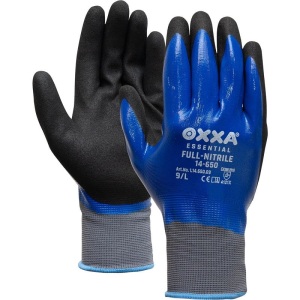 Manusi OXXA Full-Nitrile 14-650, imersie completa nitril, nitril poros pe palma, marimi 8-11