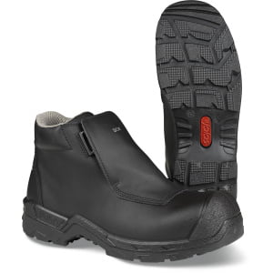 Bocanci până la gleznă din piele acoperită cu pu,  încălţăminte de protecţie bombeu compozit jalas clean 1420, protecție s2,hi,ci,hro,src, mărimi 35 – 48, culoare negru