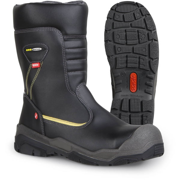 Bocanci din piele acoperită cu pu,  încălţăminte de protecţie bombeu aluminiu jalas gran premio 1858 polar, protecție s3,src,ci,hro, mărimi 39 – 48, culoare negru,gri,galben