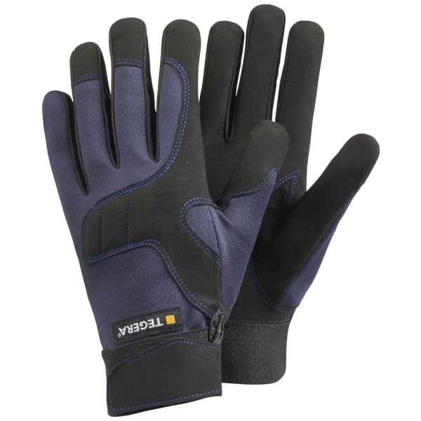 320.jpg Mănuși de asamblare pentru manipulări ușoare tegera 320 , din nailon, grad protectie cat. ii, marimi 7 – 11, culoare albastru,negru