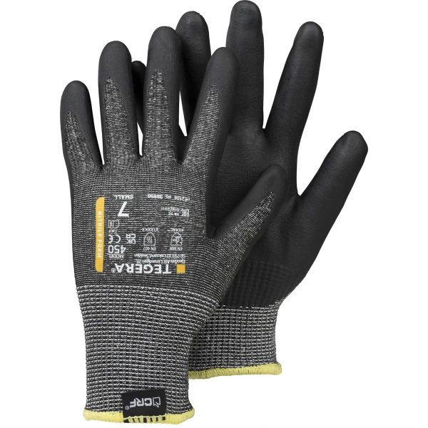 Mănuşi rezistente la tăiere pentru manipulări medii tegera 450 , grad protectie cat. ii, marimi 6 – 11, culoare negru