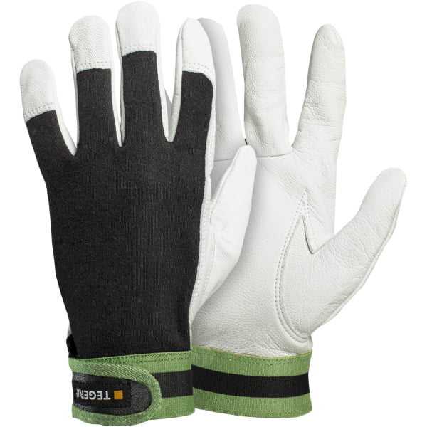 513.jpg Mănuși de asamblare pentru manipulări medii tegera 513 , din bumbac;poliester, grad protectie cat. ii, marimi 6 – 12, culoare alb,negru,verde