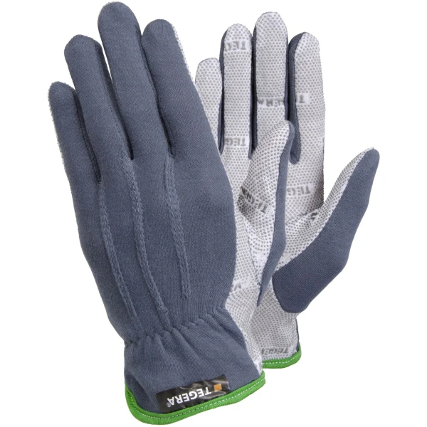 8128.jpg Mănuși din material textil pentru manipulări ușoare tegera 8128 , din bumbac, grad protectie cat. i, marimi 6 – 11, culoare gri,alb