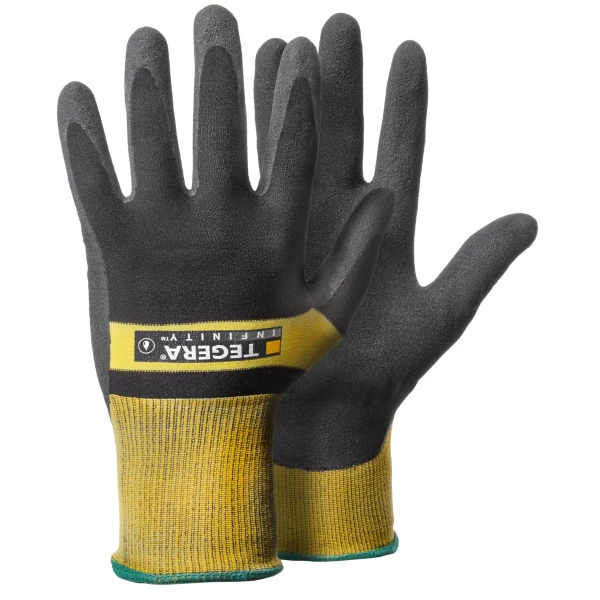 8802.jpg Mănuşi de protecţie la căldură pentru manipulări ușoare tegera infinity 8802 , grad protectie cat. ii, marimi 5 – 11, culoare negru,galben