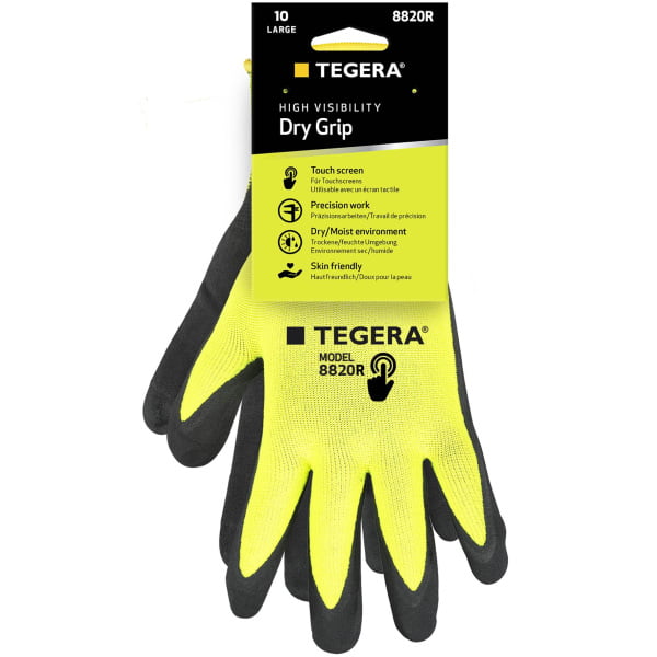 Mănuşi de protecţie la căldură pentru manipulări ușoare tegera 8820r , grad protectie cat. ii, marimi 6 – 12, culoare negru,galben