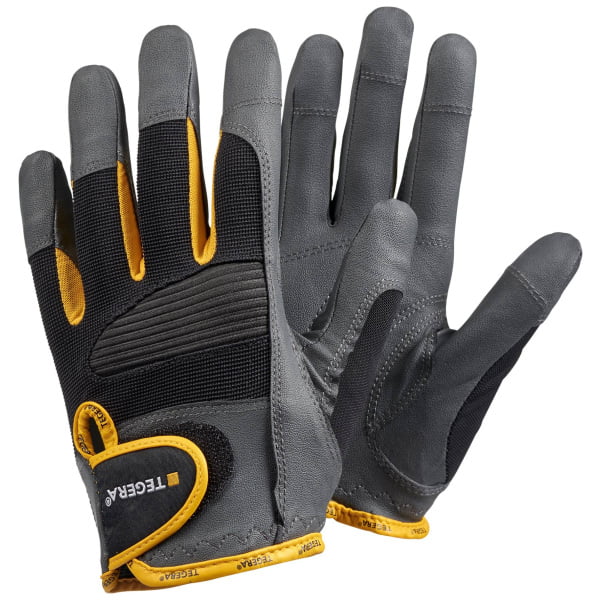 9140.jpg Mănuși de asamblare pentru manipulări ușoare tegera pro 9140 , din poliester, grad protectie cat. ii, marimi 7 – 11, culoare negru,gri,galben