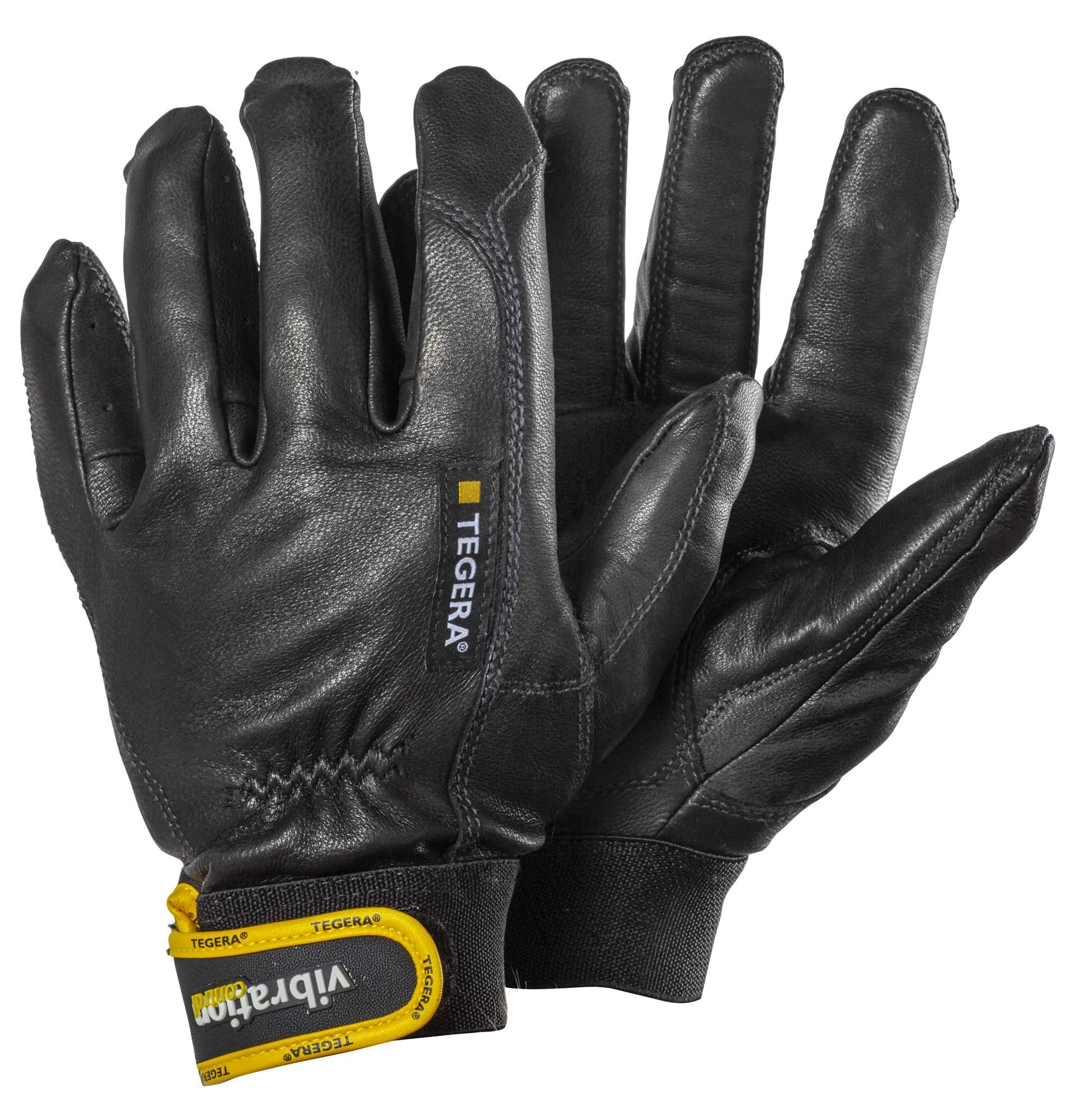 9181.jpg Mănuşi anti-vibraţii pentru manipulări grele tegera pro 9181 , din piele naturală de capră de calitate superioară, grad protectie cat. ii, marimi 9 – 11, culoare negru,galben