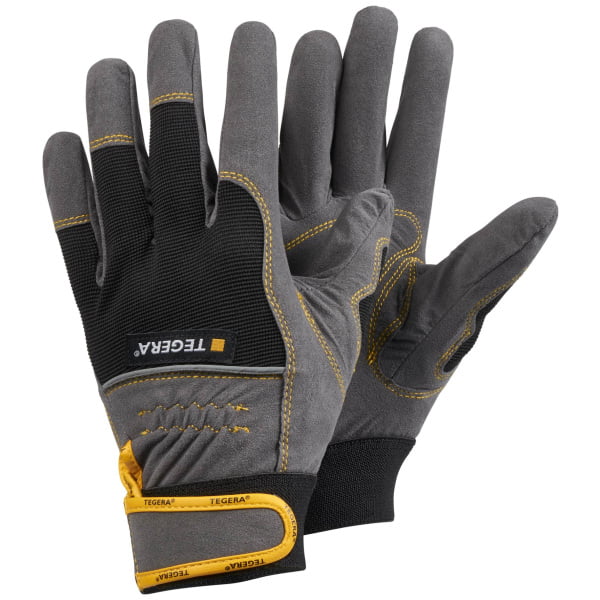 9220.jpg Mănuși de asamblare pentru manipulări ușoare tegera pro 9220 , din poliester, grad protectie cat. ii, marimi 6 – 11, culoare negru,gri,galben