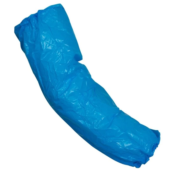 Manecute  din PE (polietilena), OXXA®, albastre, de unică folosinta,  pentru protectia bratelor, 100 buc/pachet, 40 pachete /bax