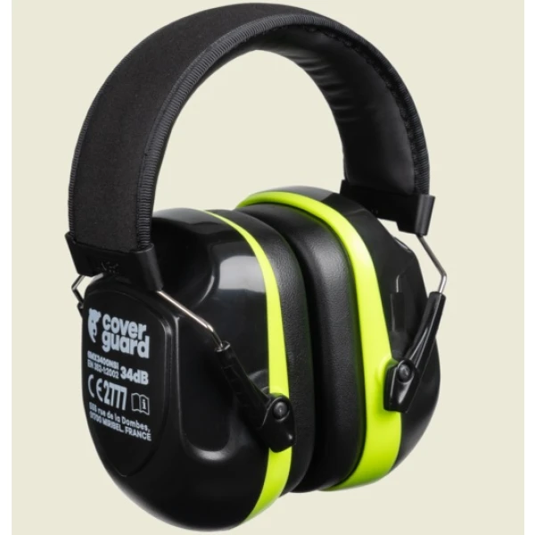 Antifoane externe MAX 340, cu banda pentru fixare pe cap, negru/galben, SNR 34 dB, flexibile si reglabile