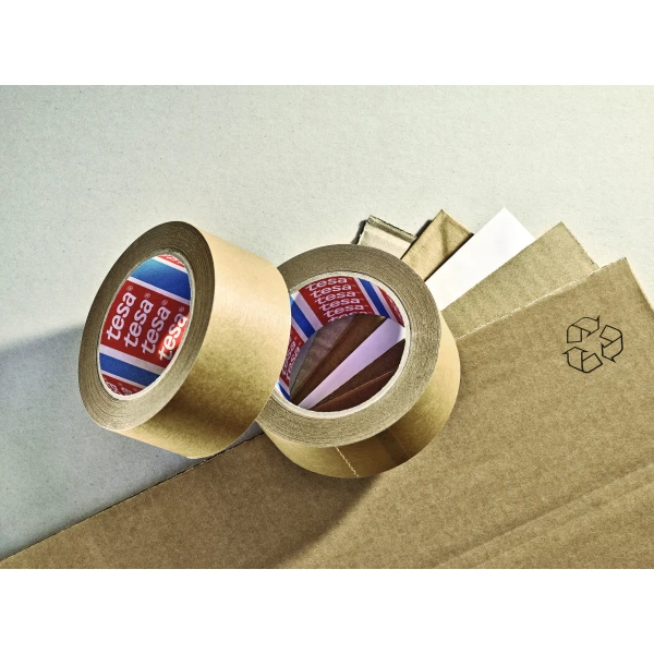 Banda Superioara de ambalare tesa® 4513, din hartie, maro, latime 50mm, lungime 50 m, certificat FSC