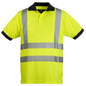 Tricou de lucru YARD, Hi-Viz, Clasa 2, cu maneca scurta, galben/albastru inchis, tip Polo, 100% poliester, benzi reflectorizante, Coverguard