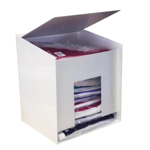 Dispenser SHIELD pentru halate si combinezoane de unica folosinta, alb, plastic