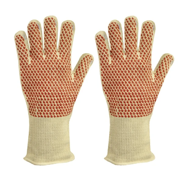 Manusi antitermice Hot Glove® lungi, 34 cm, din bumbac, protectie termica pana la  250ºC, pentru cuptor,  obiecte fierbinti din bucatarie, marime unica L