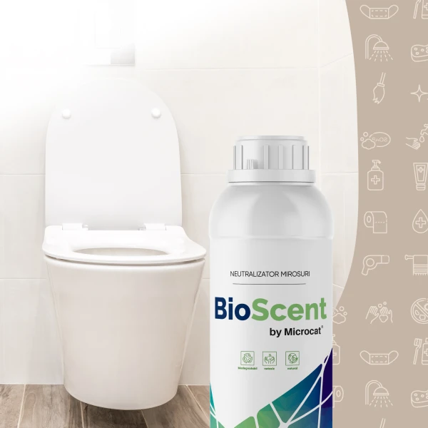 Neutralizator microbiologic natural BIO SCENT, pentru eliminarea sursei mirosurilor neplacute din toalete, 1 litru Neutralizator microbiologic natural BIO SCENT, pentru eliminarea sursei mirosurilor neplacute din toalete, 1 litru