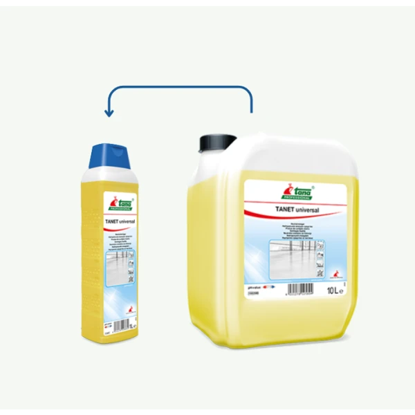 Detergent degresant concentrat, TANET universal, 1L, pentru vase, suprafete lavabile si pardoseli, dizolva uleiul si grasimile
