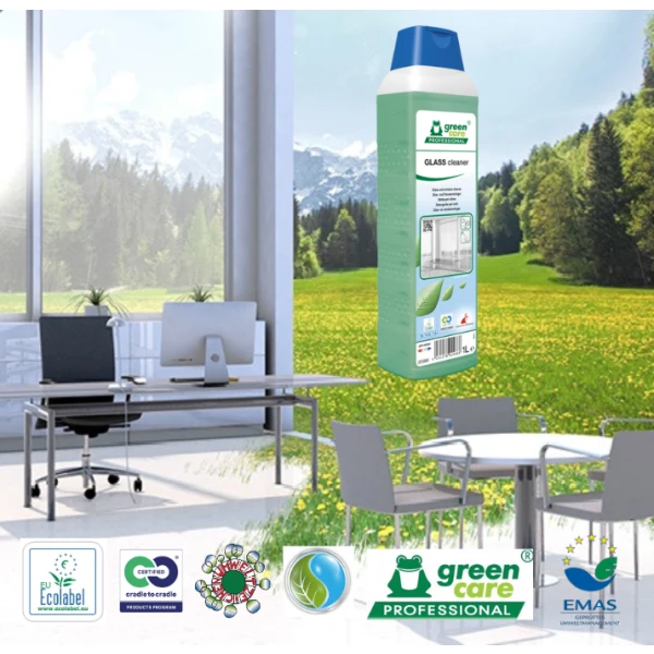 Detergent ecologic, concentrat, GLASS cleaner, Green Care, pentru sticla si oglinzi, 1l, certificat Ecolabel, Cradle-to-Cradle, Complet Biodegradabil