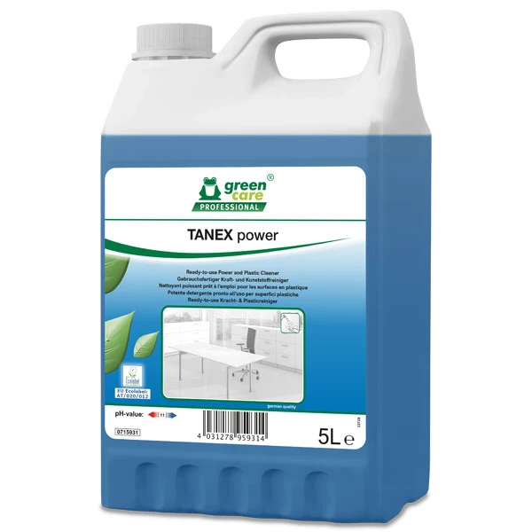 Detergent ecologic gata de utilizare TANEX POWER, pentru urme greu de sters, curatare intensiva a suprafetelor si a murdariei dificile, 5L, certificat Ecolabel, Cradle-to-Cradle, Biodegradabil complet