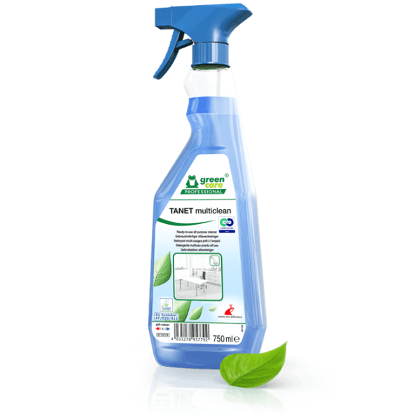 Detergent ecologic universal, TANET Multiclean 715779, Green Care, curatare impecabila fara urme, 750ml, certificat Ecolabel, Cradle-to-Cradle, Ecolabel Austria, CLP free