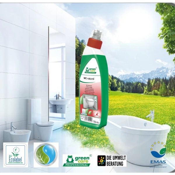 Solutie ecologica WC Natural, Green Care, pentru curatat vasul de toaleta, pisoare sau bideul, 750ml_principal Solutie ecologica  WC Natural, Green Care, pentru curatat vasul de toaleta, pisoare sau bideul, 750ml, certificat Ecolabel, Biodegradabil complet
