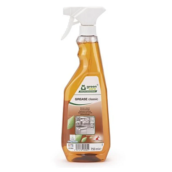 Detergent ecologic GREASE Classic, Green Care, degresant pentru suprafetele din bucatarie, frigidere, cuptoare, aparate de feliat si taiat, 750ml, certificat Ecolabel