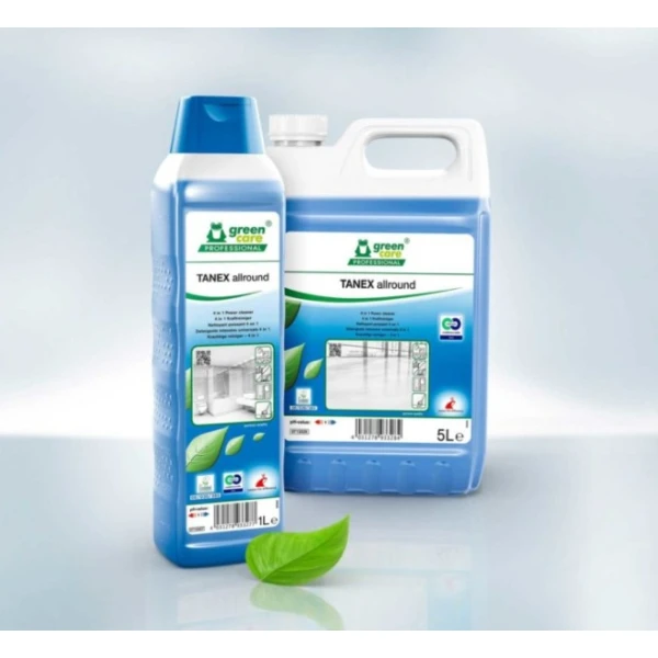 Detergent ecologic concentrat , TANEX Allround, Green Care, 4 in 1, pentru întreținere, curățare intensa sau decapare a pardoselilor și suprafețelor, 5L, certificat A+ Air Label Score, Ecolabel, Cradle-to-Cradle, CLP Free, Biodegradabil complet