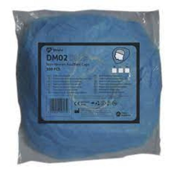 Capeline de unica folosinta, albastru, din polipropilena, bufanta, 100bucati /pachet, 10 pachete/bax-marime L, certificate pentru industria alimentara