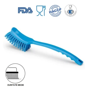 IGEAX1006BM_Perie de mana cu maner lung, duritate medie, albastra, rezistenta la 121°C, autoclavare pentru industria alimentara, certificare HACCP, FDA