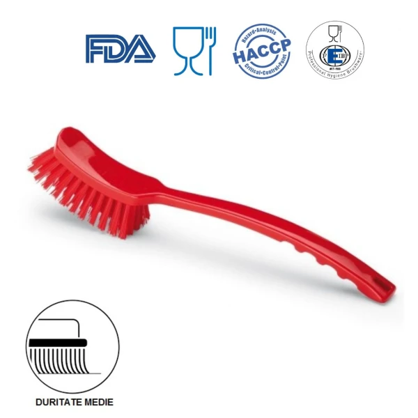 IGEAX1006RM_Perie de mana cu maner lung, duritate medie, rosie, rezistenta la 121°C, autoclavare pentru industria alimentara, certificare HACCP, FDA Perie de mana cu maner lung, duritate medie, rosie, rezistenta la 121°C, autoclavare  pentru industria alimentara, certificare HACCP, FDA