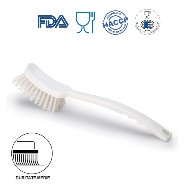 IGEAX1006WM_Perie de mana cu maner lung, duritate medie, alba, rezistenta la 121°C, autoclavare pentru industria alimentara, certificare HACCP, FDA Perie de mana cu maner lung, duritate medie, alba, rezistenta la 121°C, autoclavare  pentru industria alimentara, certificare HACCP, FDA