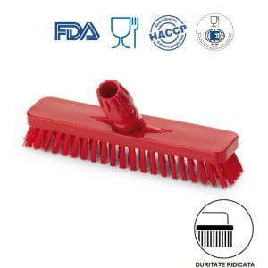 IGEAX1016RT_Perie pentru pardoseli si pereti, 30 cm, duritate ridicata, rosie, rezistenta la 121°C, autoclavare pentru industria alimentara, HACCP,FDA