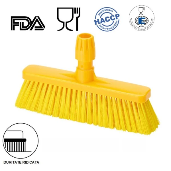 IGEAX1031YT_Matura dreapta cu peri scurti, duritate ridicata, galbena, termorezistenta, pentru industria alimentara, certificata HACCP, FDA_1 Matura dreapta cu peri scurti, 80mm, duritate ridicata, galbena, IGEAX 1031, termorezistenta, auclavare 121°C,  pentru industria alimentara, certificata HACCP, FDA