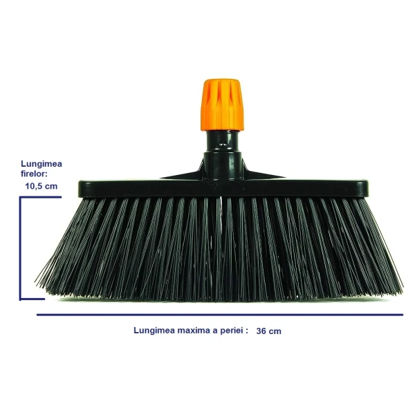 Matura dreapta 36 cm, Igeax Industrial 135, cu fire dure de lungime medie, 10.5 cm, culoare neagra, cu filet universal, fara maner