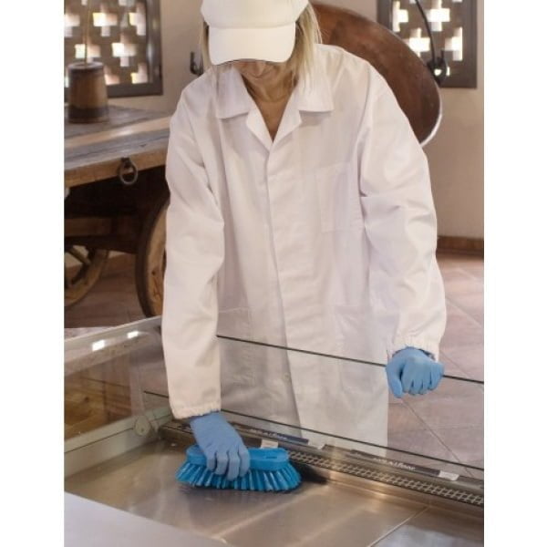 Perie de mana, 23 x 10 cm, ergonomica, duritate medie, verde, rezistenta la 121 °C, autoclavare,  pentru industria alimentara, certificata HACCP, FDA