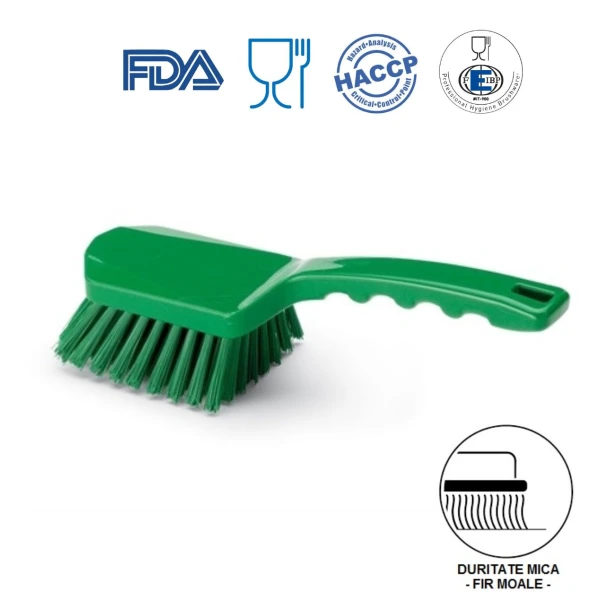 IGEAX_1007GS_Perie de mana cu maner scurt, duritate usoara, verde, rezistenta la 121°C, autoclavare pentru industria alimentara, certificare HACCP, FDA Perie de mana cu maner scurt, Igeax 1007, duritate mica-peri moi, verde, rezistenta la 121°C, autoclavare pentru industria alimentara, certificare HACCP, FDA