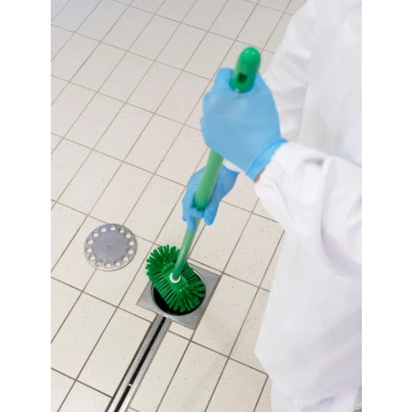 Perie semirotunda, duritate medie, verde, rezistenta la 121°C, autoclavare, pentru cisterne, rezervoare si containere rotunde, si colturi si tavane, pentru industria alimentara, certificata HACCP, FDA