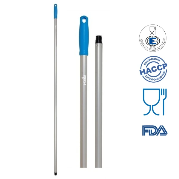 IGEAX_1023B_Coada Maner 140 cm, albastru, pentru maturi, raclete si perii IGEAX, aluminiu, 121 °C, autoclavare, industria alimentara, HACCP, FDA DELISTAT-Coada / Maner 140 cm, albastru, pentru maturi, raclete si perii IGEAX, din aluminiu, rezistenta la 121 °C, autoclavare, pentru industria alimentara, certificata HACCP, FDA